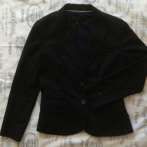 Banana Republic Petite Short Pinstripe Blazer Size 4 - Picture 4 of 8